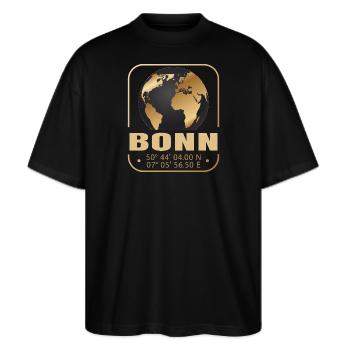 Bonn - Stanley/Stella Oversized Unisex Bio T-Shirt Blaster 2.0 - Schwarz - Vorne - Alina (178cm) & Michal (187cm)