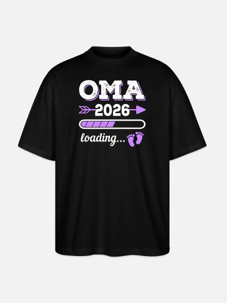 Oma 2026 Loading Schwangerschaft Geschenkidee - Stanley/Stella Oversized Unisex Bio T-Shirt Blaster 2.0 - Schwarz
