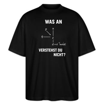Informatik Informatiker Lustiges IT Geschenk  - Stanley/Stella Oversized Unisex Bio T-Shirt Blaster 2.0 - Schwarz - Vorne - Alina (178cm) & Michal (187cm)