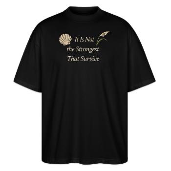Charles Darwin Geschenk Natürliche - Stanley/Stella Oversized Unisex Bio T-Shirt Blaster 2.0 - Schwarz - Vorne - Alina (178cm) & Michal (187cm)