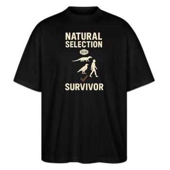 Charles Darwin Geschenk Natürliche - Stanley/Stella Oversized Unisex Bio T-Shirt Blaster 2.0 - Schwarz - Vorne - Alina (178cm) & Michal (187cm)