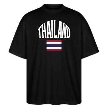 Thailand - Stanley/Stella Oversized Unisex Bio T-Shirt Blaster 2.0 - Schwarz - Vorne - Alina (178cm) & Michal (187cm)