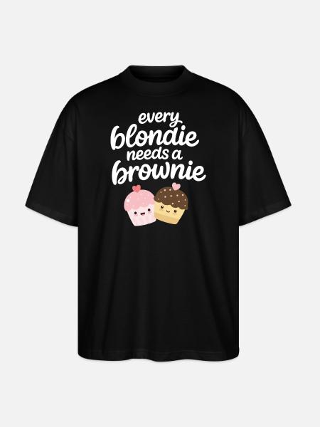 Every Blondine needs a Brownie - Stanley/Stella Oversized Unisex Bio T-Shirt Blaster 2.0 - Schwarz