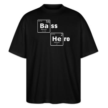 Bass Hero PSE Periodensystem Elemente Nerd - Stanley/Stella Oversized Unisex Bio T-Shirt Blaster 2.0 - Schwarz - Vorne - Alina (178cm) & Michal (187cm)