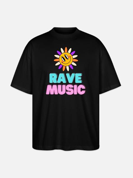 Sunshine Rave Musik Neon-Design - Stanley/Stella Oversized Unisex Bio T-Shirt Blaster 2.0 - Schwarz