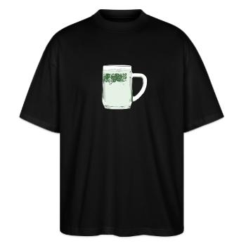 Spritzer - Stanley/Stella Oversized Unisex Bio T-Shirt Blaster 2.0 - Schwarz - Vorne - Alina (178cm) & Michal (187cm)
