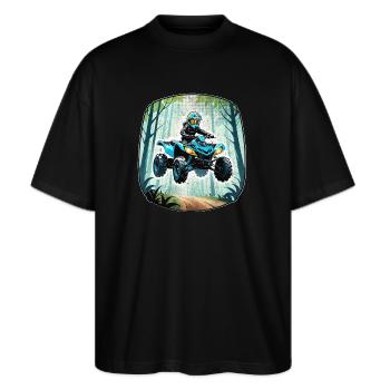 Quad & Offroad - Stanley/Stella Oversized Unisex Bio T-Shirt Blaster 2.0 - Schwarz - Vorne - Alina (178cm) & Michal (187cm)