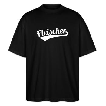 Fleischer - Stanley/Stella Oversized Unisex Bio T-Shirt Blaster 2.0 - Schwarz - Vorne - Alina (178cm) & Michal (187cm)