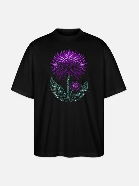 Distel lila Thistle - Stanley/Stella Oversized Unisex Bio T-Shirt Blaster 2.0 - Schwarz