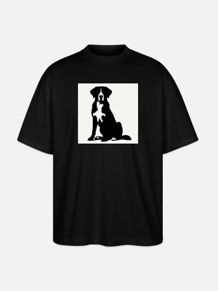 Sitzender Schweizer Sennenhund - Stanley/Stella Oversized Unisex Bio T-Shirt Blaster 2.0 - Schwarz