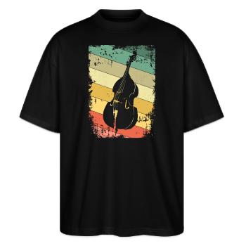 Kontrabass - Stanley/Stella Oversized Unisex Bio T-Shirt Blaster 2.0 - Schwarz - Vorne - Alina (178cm) & Michal (187cm)