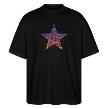 Stern Star - Stanley/Stella Oversized Unisex Bio T-Shirt Blaster 2.0 - Schwarz - Vorne - Alina (178cm) & Michal (187cm)