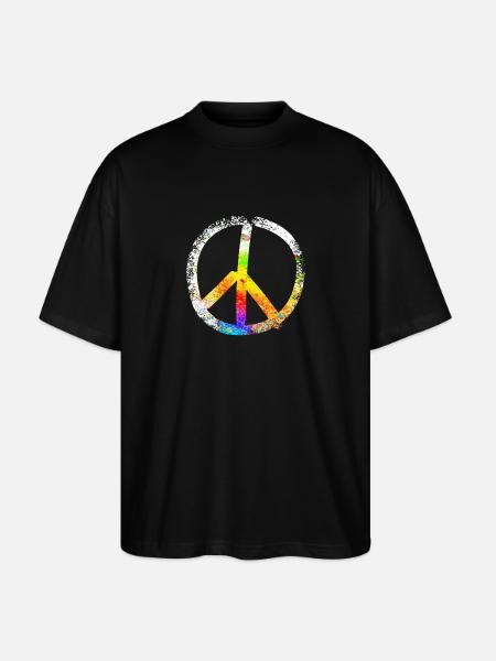 peace sign speckled 03 - Stanley/Stella Oversized Unisex Bio T-Shirt Blaster 2.0 - Schwarz