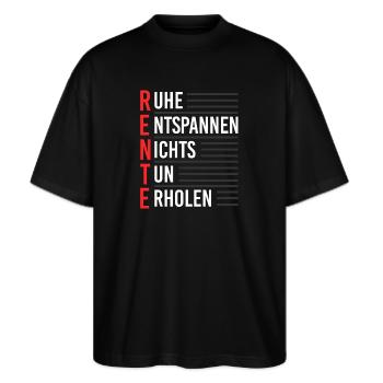 Rente - Stanley/Stella Oversized Unisex Bio T-Shirt Blaster 2.0 - Schwarz - Vorne - Alina (178cm) & Michal (187cm)