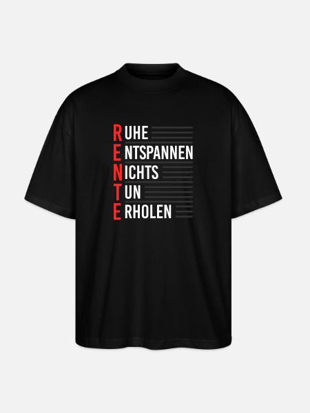 Rente - Stanley/Stella Oversized Unisex Bio T-Shirt Blaster 2.0 - Schwarz