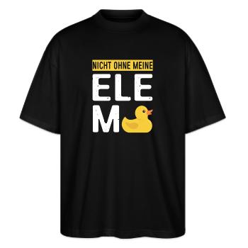 Lustiges Chemie Wissenschaft Science Elemente Ente - Stanley/Stella Oversized Unisex Bio T-Shirt Blaster 2.0 - Schwarz - Vorne - Alina (178cm) & Michal (187cm)