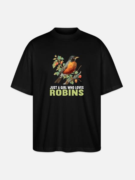 Robin Rotkehlchen - Stanley/Stella Oversized Unisex Bio T-Shirt Blaster 2.0 - Schwarz