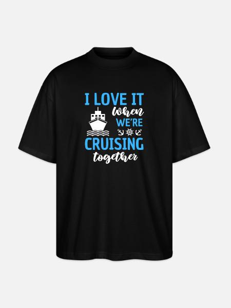 Kreuzfahrt Reise Zusammen Schiffsreise - Stanley/Stella Oversized Unisex Bio T-Shirt Blaster 2.0 - Schwarz