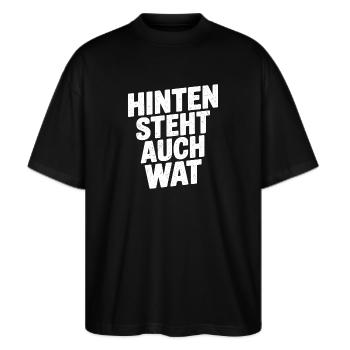 Hinten Steht Auch Wat - Stanley/Stella Oversized Unisex Bio T-Shirt Blaster 2.0 - Schwarz - Vorne - Alina (178cm) & Michal (187cm)