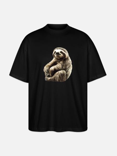 Faultiere Faultier - Stanley/Stella Oversized Unisex Bio T-Shirt Blaster 2.0 - Schwarz