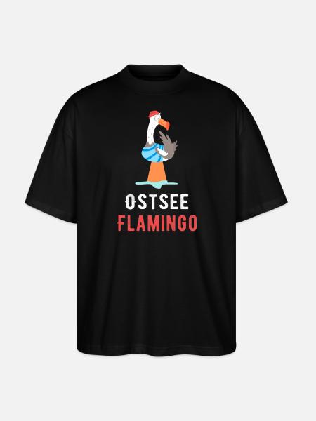 Ostsee Flamingo - Stanley/Stella Oversized Unisex Bio T-Shirt Blaster 2.0 - Schwarz