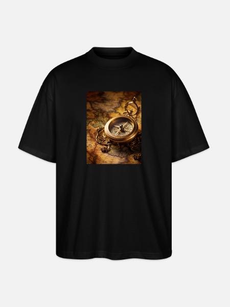 Explorer's Compass - Stanley/Stella Oversized Unisex Bio T-Shirt Blaster 2.0 - Schwarz
