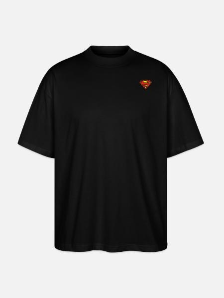 Superman kleines Logo S-Shield - Stanley/Stella Oversized Unisex Bio T-Shirt Blaster 2.0 - Schwarz