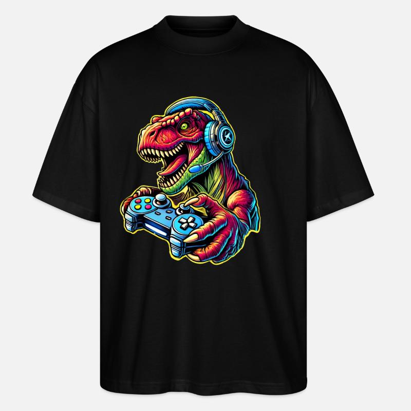 T Rex Gaming Gamer - T-shirt bio Blaster 2.0 coupe oversize Stanley/Stella Unisexe - noir