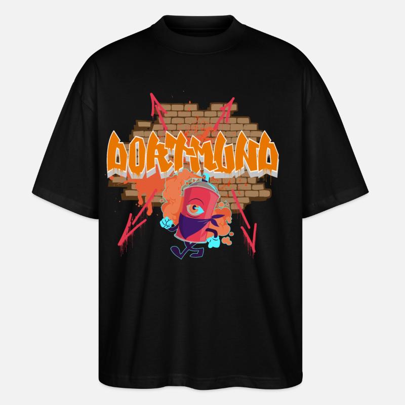 Dortmund Graffiti - Stanley/Stella Oversized Unisex Bio T-Shirt Blaster 2.0 - Schwarz
