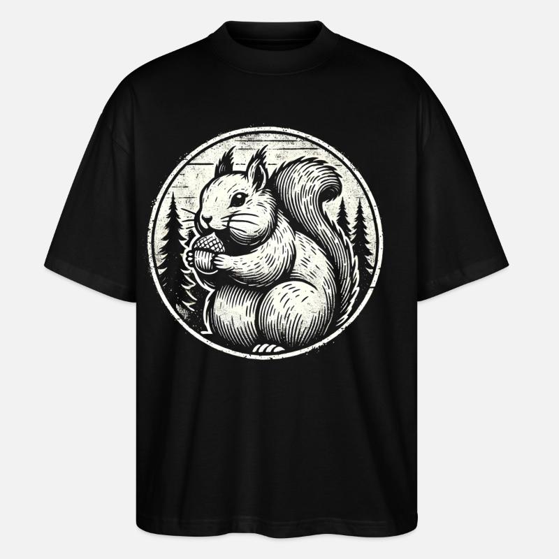 Eichhörnchen - Stanley/Stella Oversized Unisex Bio T-Shirt Blaster 2.0 - Schwarz