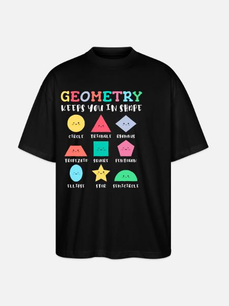 Geometry Shapes with Positive Slogans - Stanley/Stella Oversized Unisex Organic T-shirt Blaster 2.0 - black