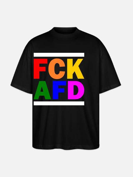 Fck afd - Stanley/Stella Oversized Unisex Bio T-Shirt Blaster 2.0 - Schwarz