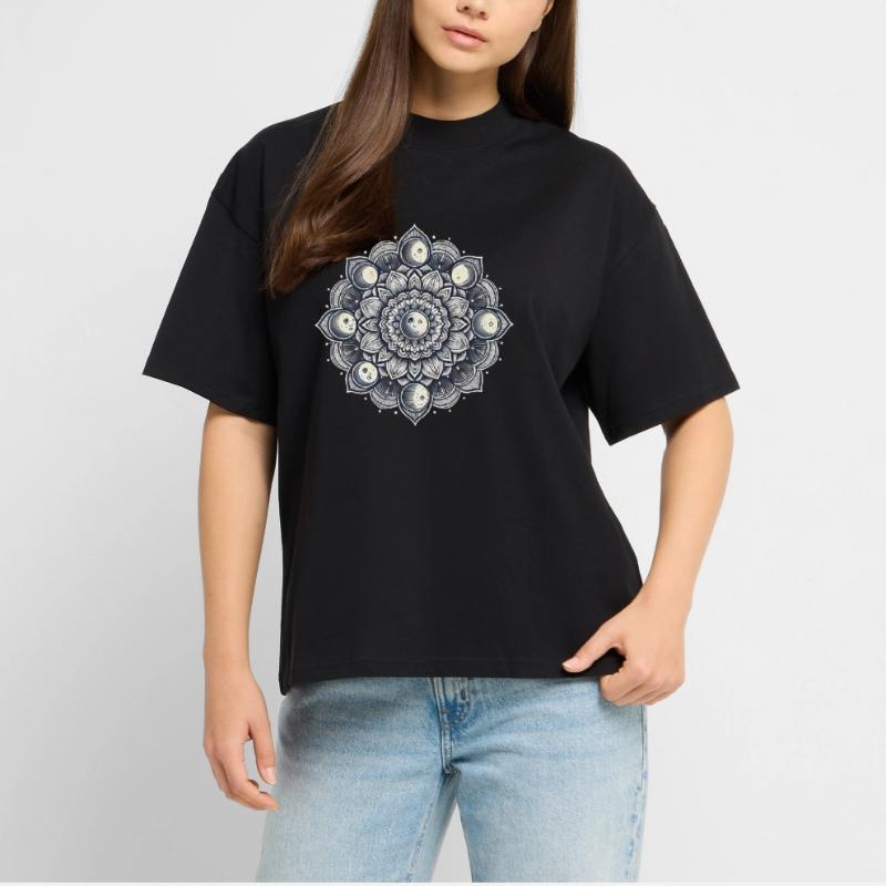Celestial Moon Phase Mandala Tattoo Stanley/Stella Oversized Unisex Organic T-shirt Blaster 2.0