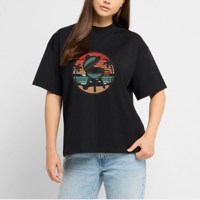 Grill Chill BBQ d’été design rétro T-shirt bio Blaster 2.0 coupe oversize Stanley/Stella Unisexe