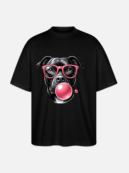 Cool with Pink Bubble Gum - Stanley/Stella Oversized Unisex Organic T-shirt Blaster 2.0 - black