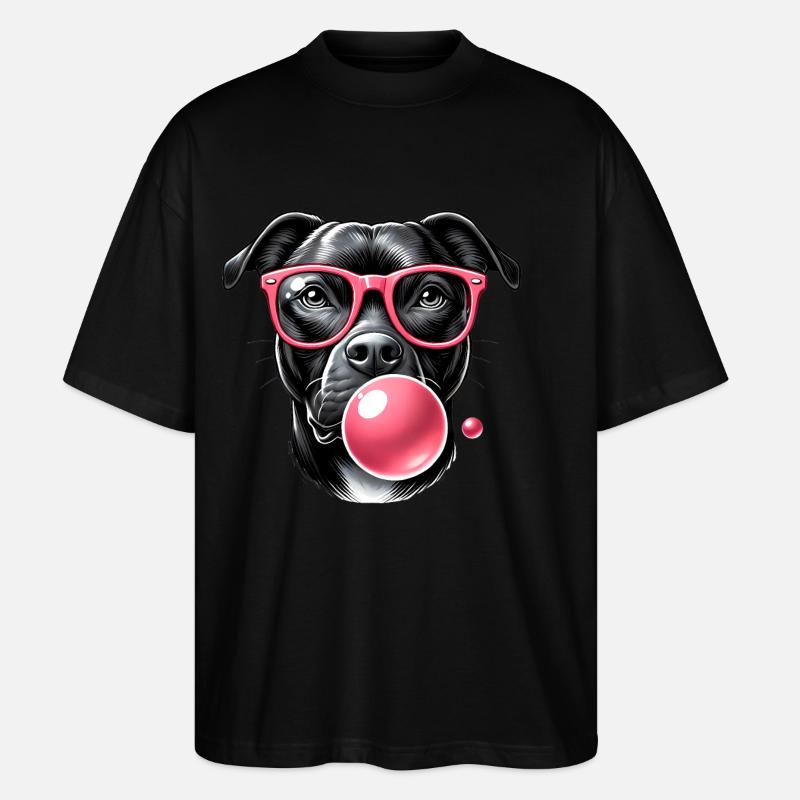 Rafraîchir avec du chewing-gum rose - T-shirt bio Blaster 2.0 coupe oversize Stanley/Stella Unisexe - noir