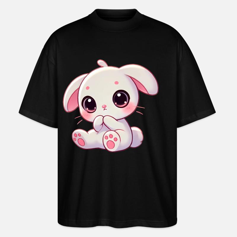 Adorable lapin grignotant graphique - T-shirt bio Blaster 2.0 coupe oversize Stanley/Stella Unisexe - noir