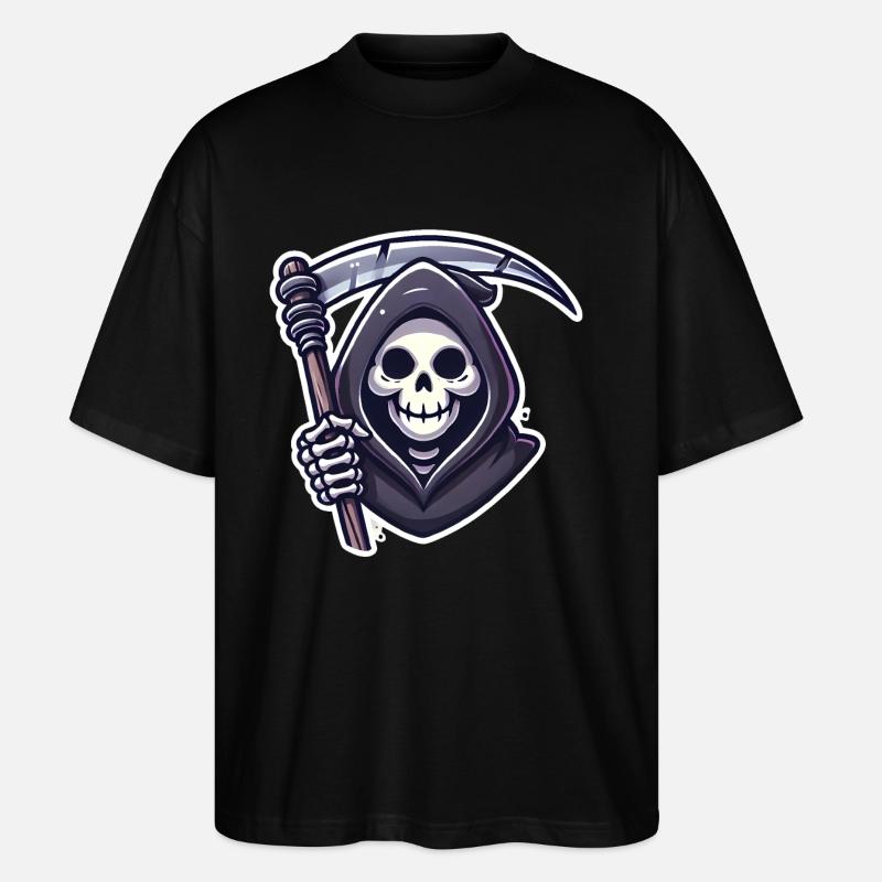 Sensenmann Lächelnde Sense Illustration - Stanley/Stella Oversized Unisex Bio T-Shirt Blaster 2.0 - Schwarz