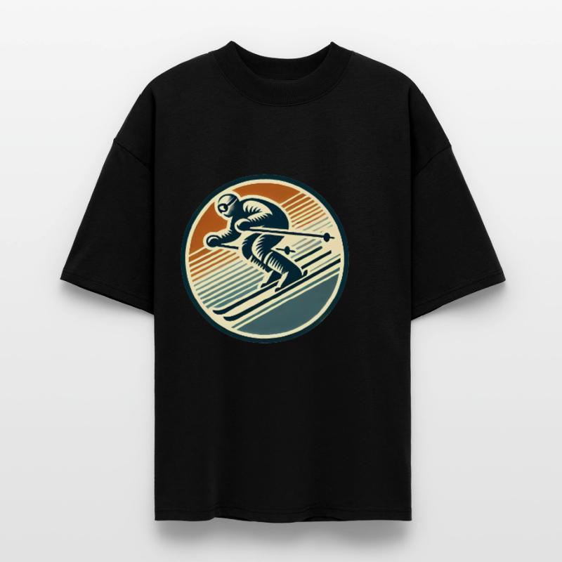 Conception de badge de ski rétro T-shirt bio Blaster 2.0 coupe oversize Stanley/Stella Unisexe