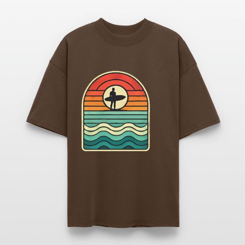 Retro Sunset Surfer Silhouette Stanley/Stella Oversized Unisex Organic T-shirt Blaster 2.0