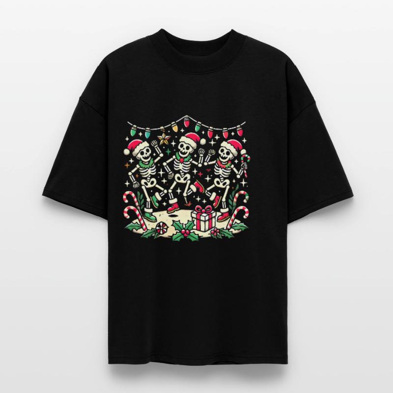 Festive Dancing Skeletons Christmas Stanley/Stella Oversized Unisex Organic T-shirt Blaster 2.0