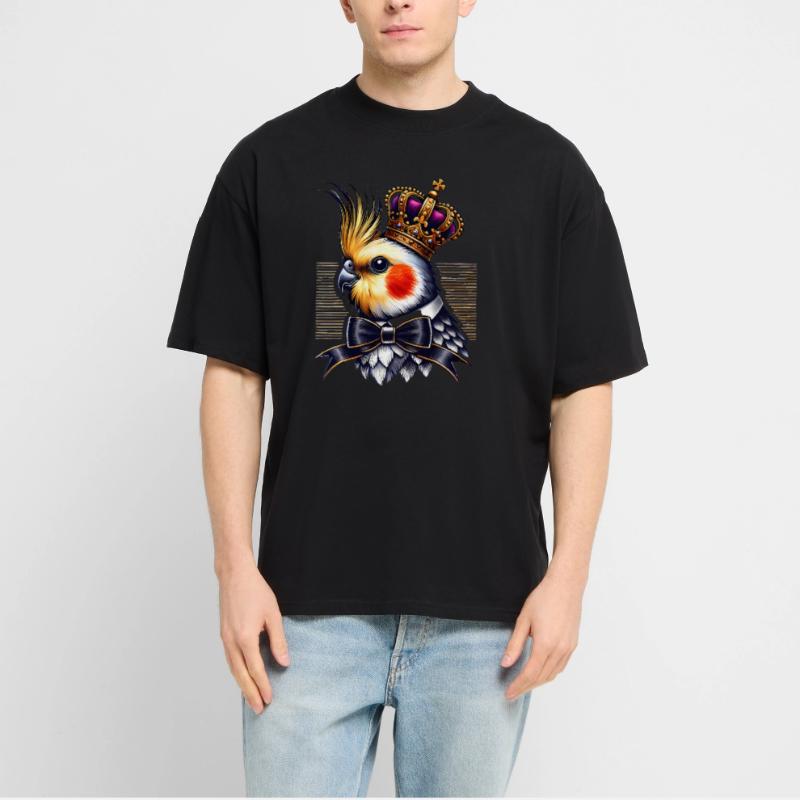 Calopsitte royale avec nœud papillon couronne T-shirt bio Blaster 2.0 coupe oversize Stanley/Stella Unisexe
