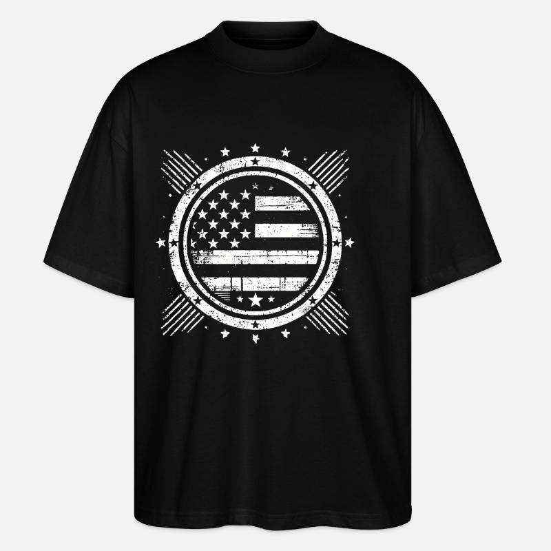 Drapeau en détresse Grunge Design - T-shirt bio Blaster 2.0 coupe oversize Stanley/Stella Unisexe - noir