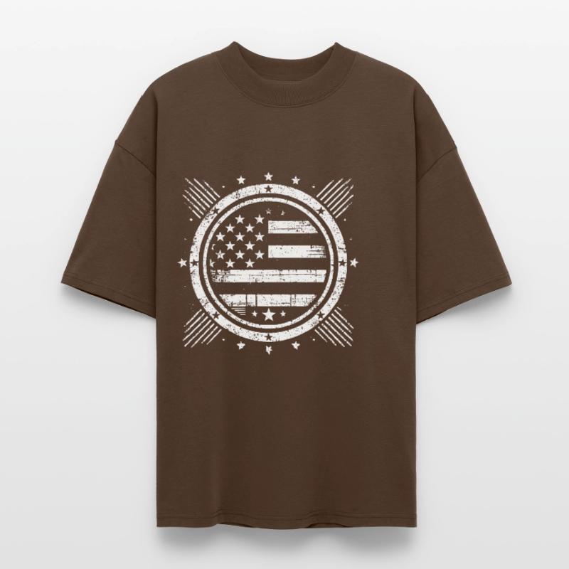 Distressed Flag Grunge Design Stanley/Stella Oversized Unisex Organic T-shirt Blaster 2.0