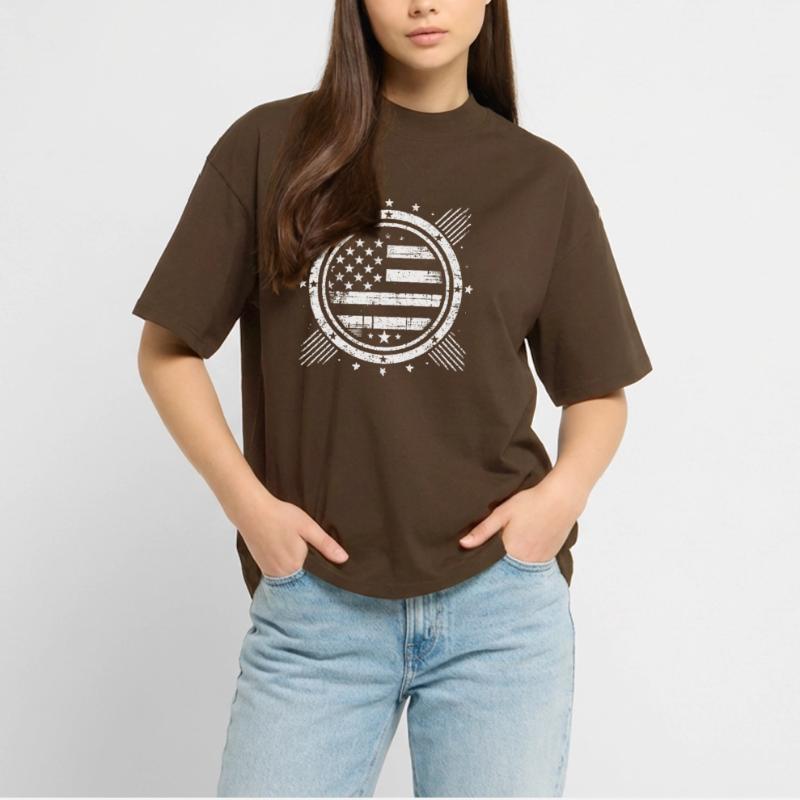 Distressed Flag Grunge Design Stanley/Stella Oversized Unisex Organic T-shirt Blaster 2.0