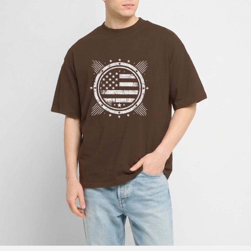 Distressed Flag Grunge Design Stanley/Stella Oversized Unisex Organic T-shirt Blaster 2.0