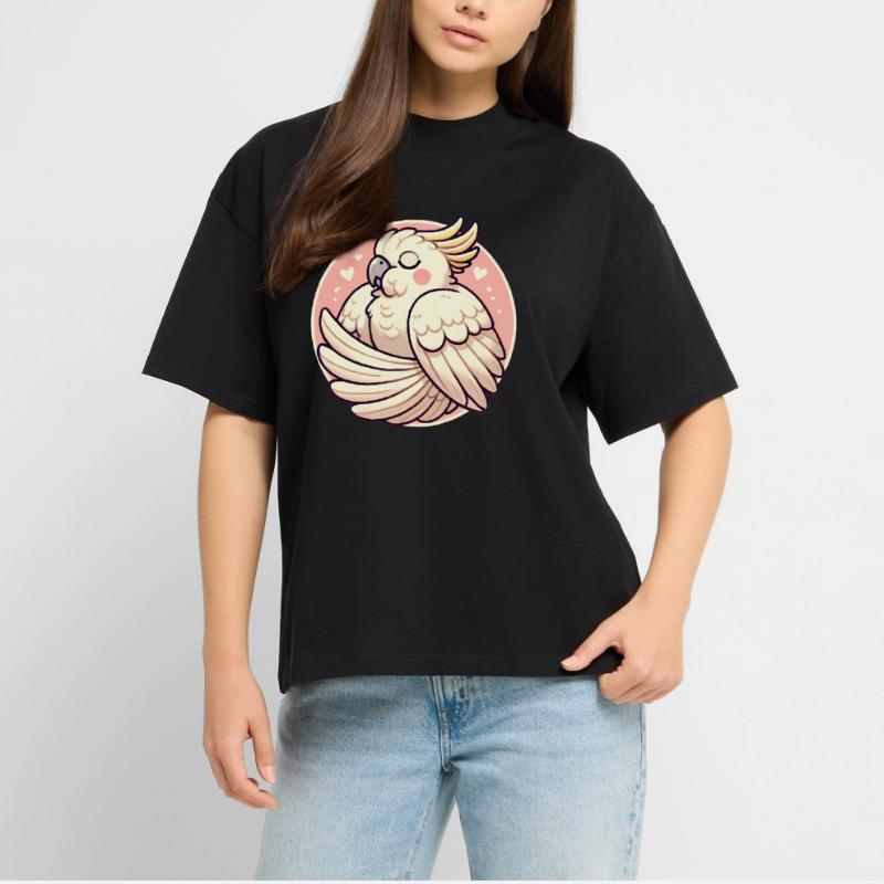 cacatoès endormi confortable dessin animé T-shirt bio Blaster 2.0 coupe oversize Stanley/Stella Unisexe