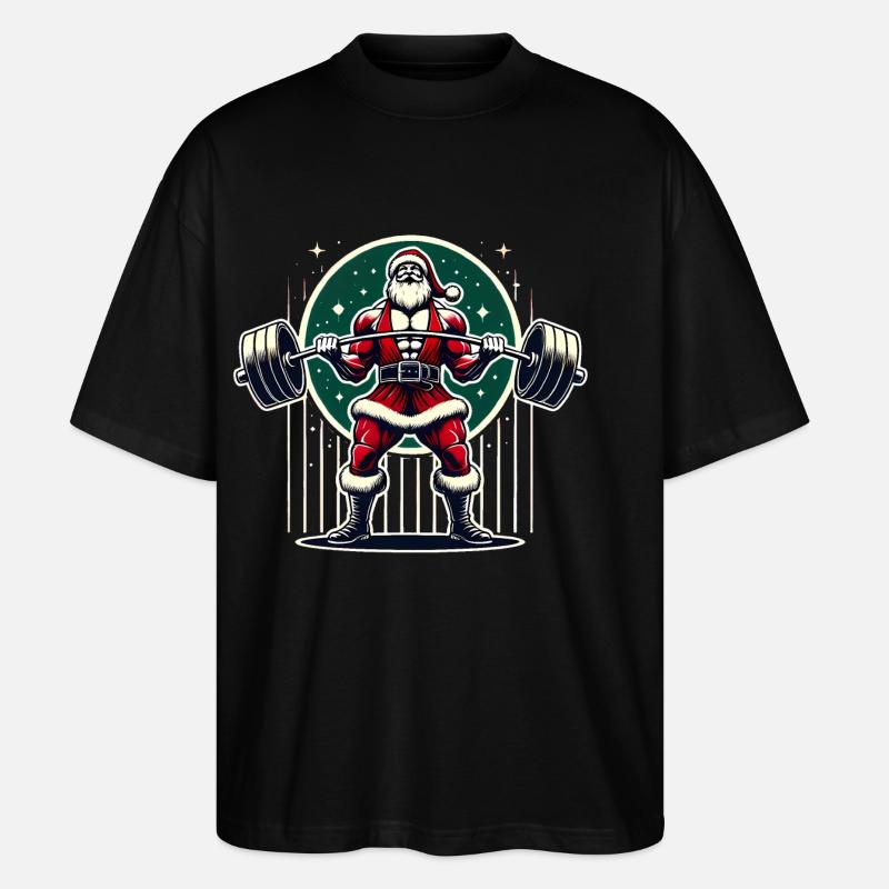 Santas Strong Snatch Powerlifting - Stanley/Stella Oversized Unisex Bio T-Shirt Blaster 2.0 - Schwarz