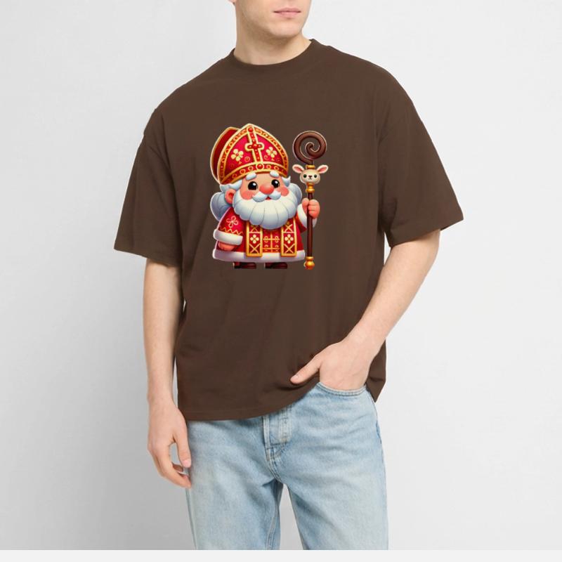 Conception de dessin animé festif de Saint-Nicolas T-shirt bio Blaster 2.0 coupe oversize Stanley/Stella Unisexe