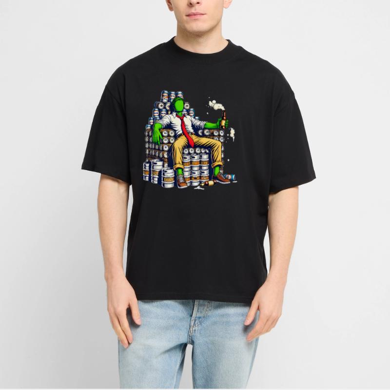 Weekend Throne Funny Beer King Design Stanley/Stella Oversized Unisex Organic T-shirt Blaster 2.0